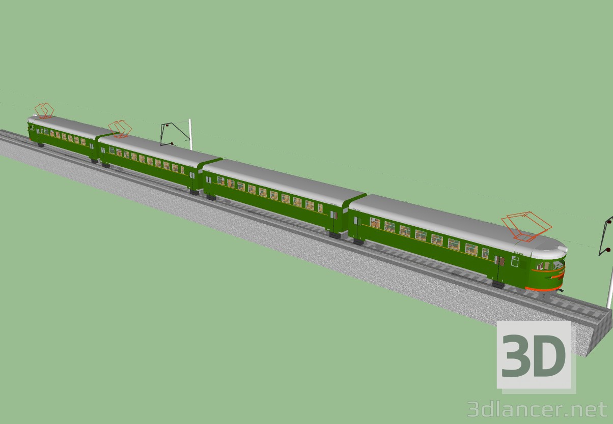3d Electric train ER9 model buy - render