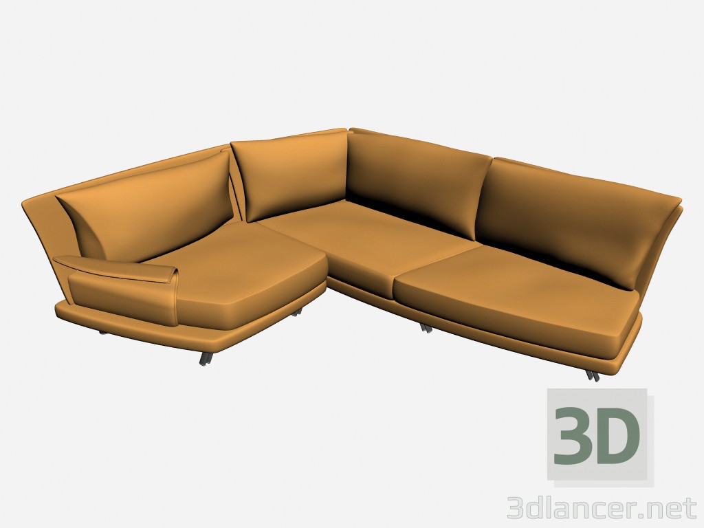 3 डी मॉडल सोफा सुपर रॉय जुड़वां 2 - पूर्वावलोकन