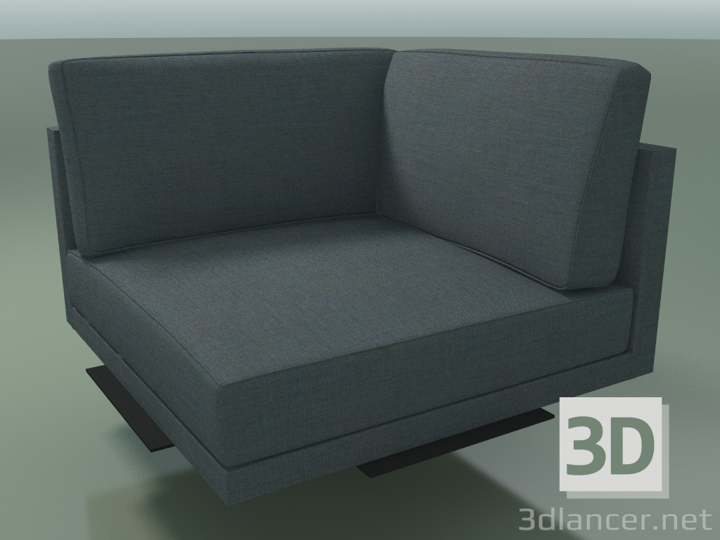 3d model Corner module 5258 (90 °, R, H-legs, solid upholstery) - preview