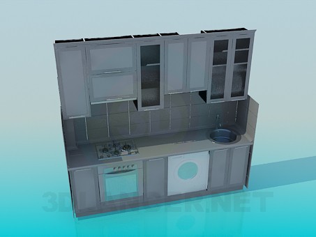 3D modeli Küçük bir mutfak - önizleme