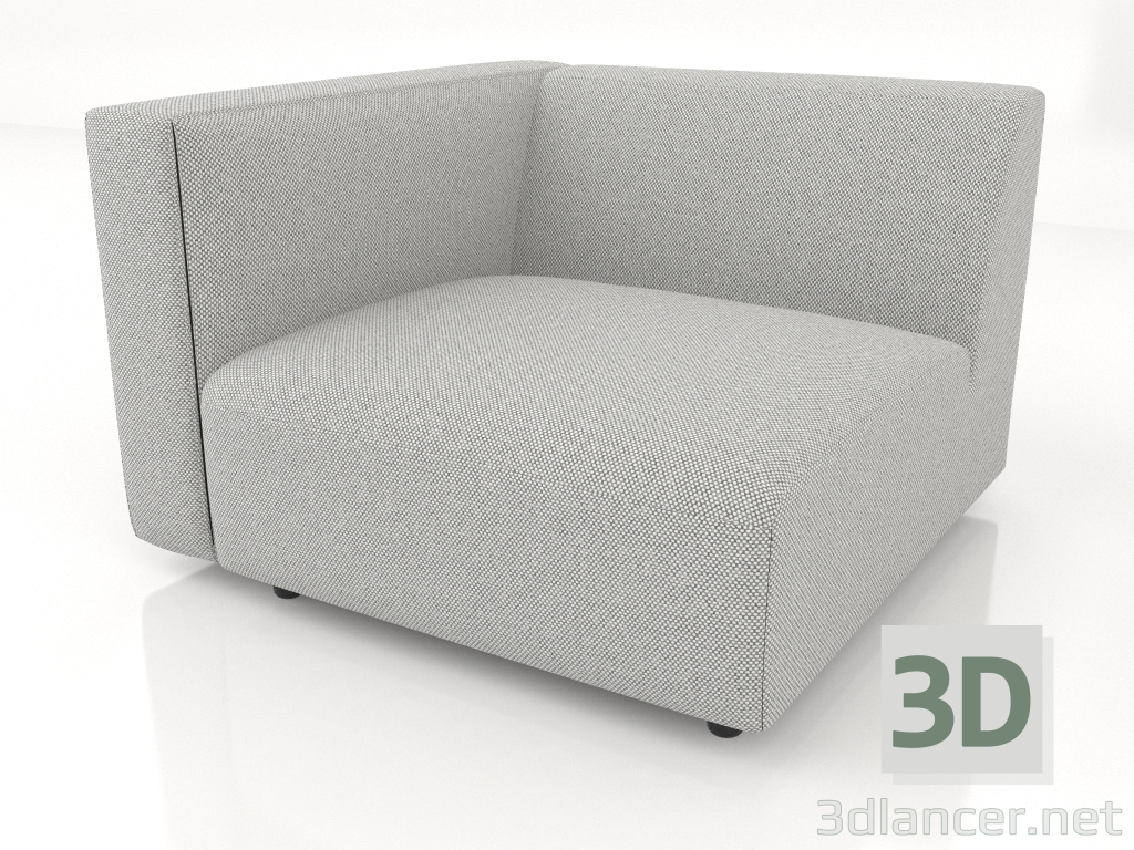 3D Modell Sofamodul 1-Sitzer (XL) 83x100 mit Armlehne links - Vorschau
