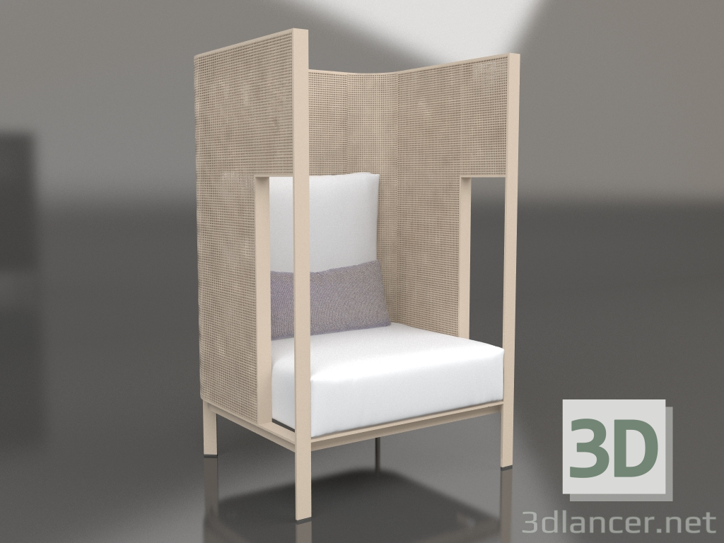 modello 3D Chaise lounge cocoon (Sabbia) - anteprima