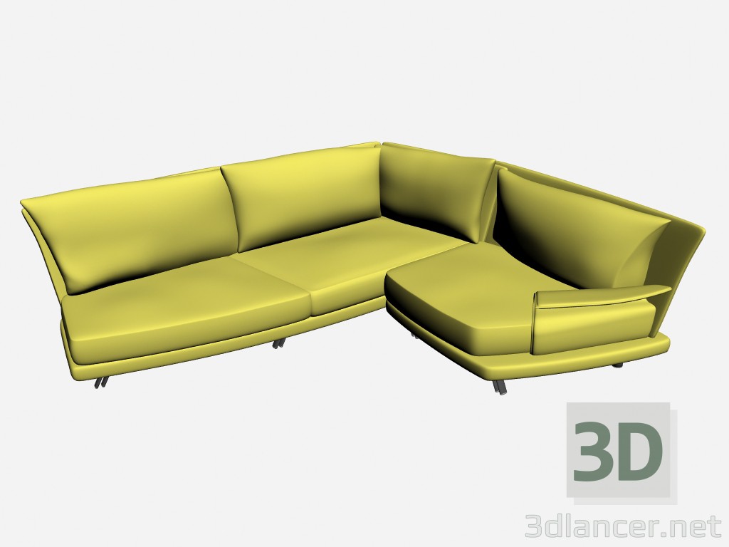 3d model Doble de roy Super Sofá 3 - vista previa
