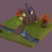 3d Autumn house low poly model buy - render