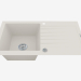 3d model Sink, 1 bowl with a wing for drying - alabaster Zorba (ZQZ A113) - preview