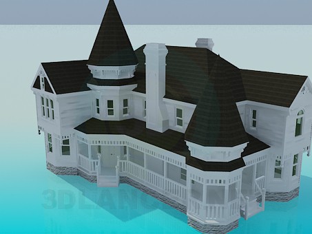modello 3D Cottage - anteprima