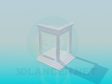 modèle 3D Porche avec colonnes - preview