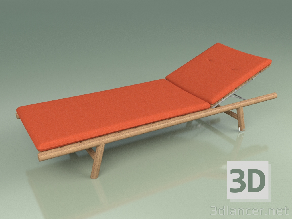 modello 3D Chaise longue 008 (Teak) - anteprima