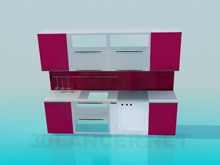 3d model Pequeña cocina - vista previa