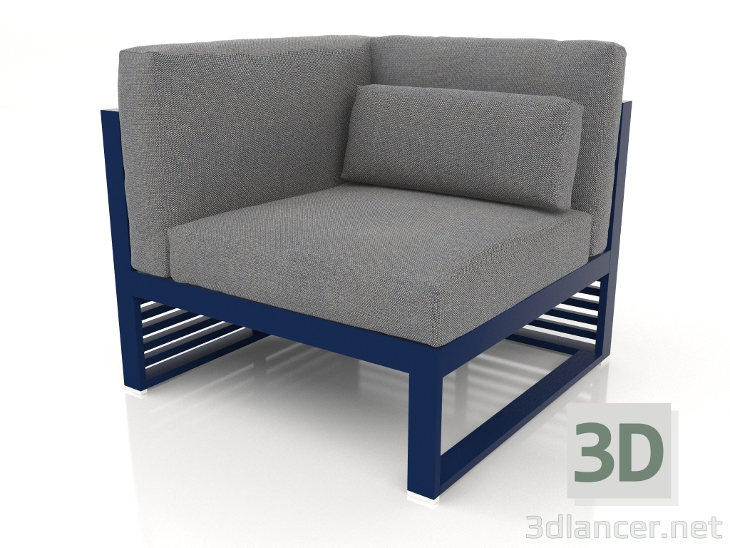 modèle 3D Canapé modulable, section 6 gauche, dossier haut (Bleu nuit) - preview