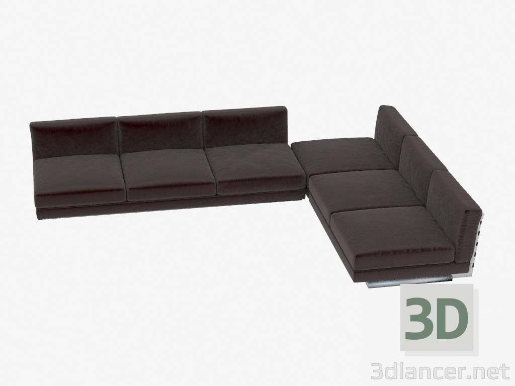 3D modeli Modüler kanepe köşe Elem - önizleme