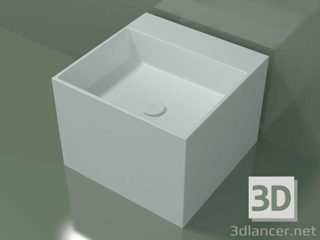 3D Modell Arbeitsplatte Waschbecken (01UN22302, Glacier White C01, L 48, P 48, H 36 cm) - Vorschau