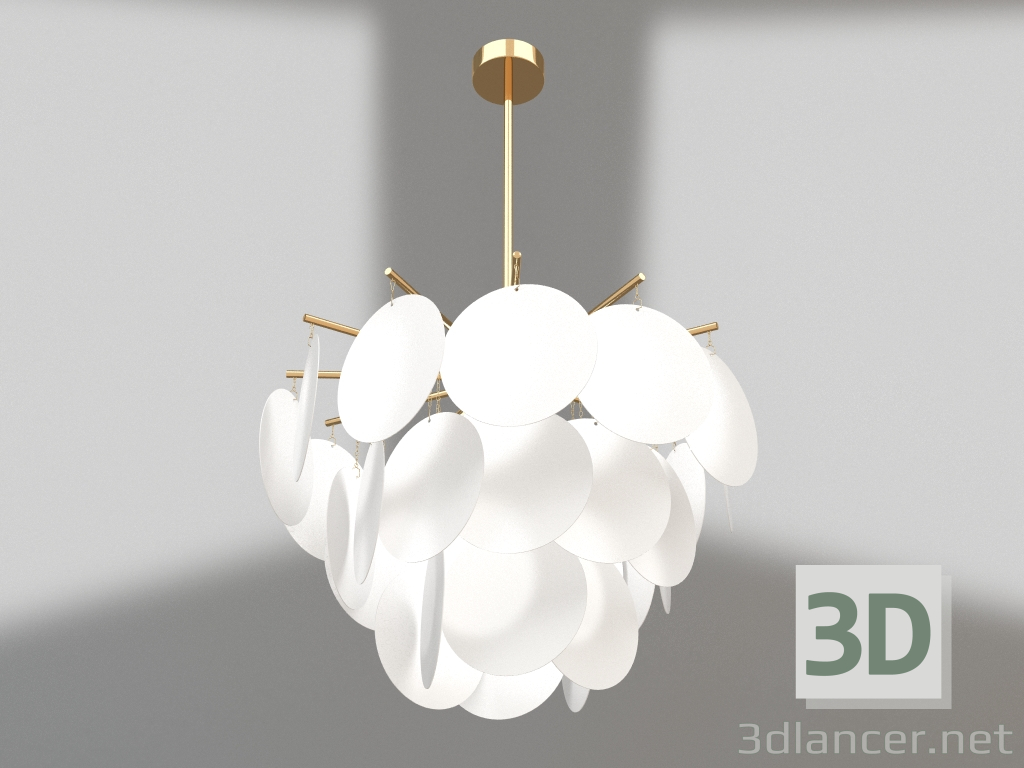 modello 3D Lampadario Alvia oro (07684-6.33) - anteprima