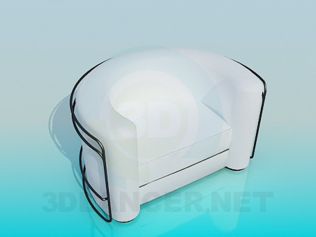 modello 3D La poltrona semicircolare con telaio - anteprima