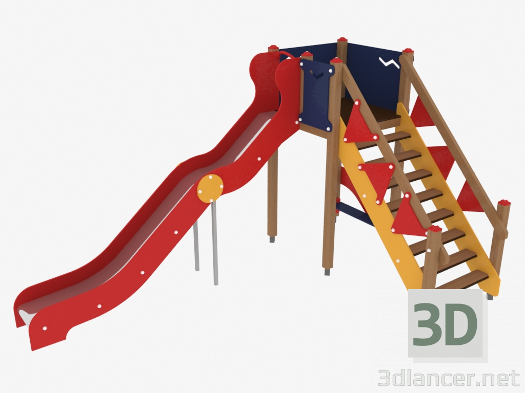 3d модель Гірка дитячого ігрового майданчика (5202) – превью