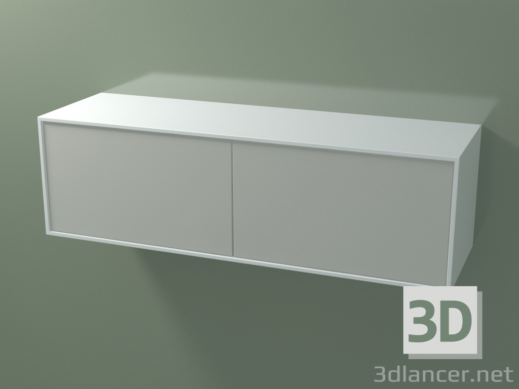 3D Modell Doppelbox (8AUEBA02, Gletscherweiß C01, HPL P02, L 120, P 36, H 36 cm) - Vorschau