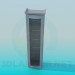 3d model Narrow cabinet with glass doors - preview