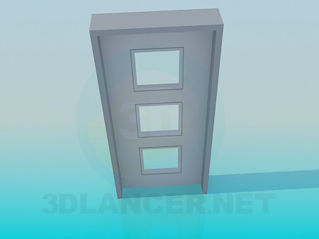 3d model Door with squares - preview
