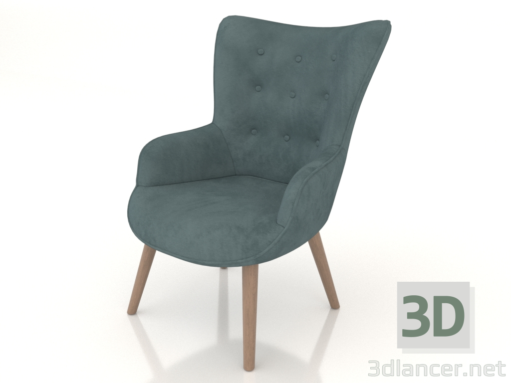 modèle 3D Fauteuil Hygge (turquoise foncé) - preview