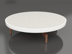 Round coffee table Ø90x22 (White, DEKTON Sirocco)