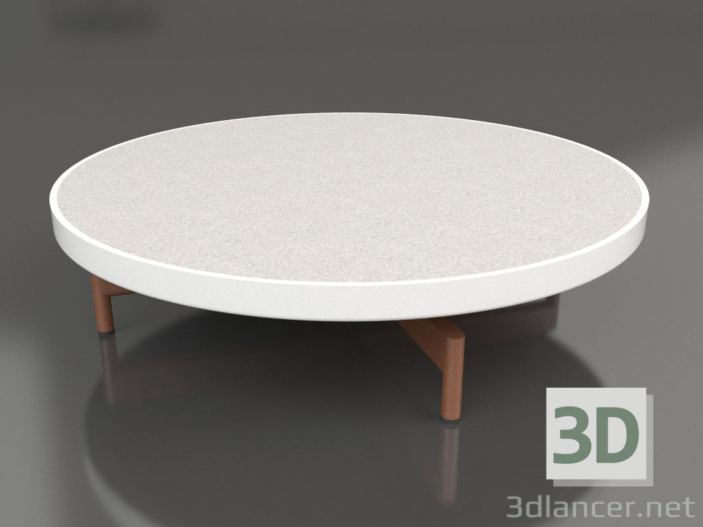 modello 3D Tavolino rotondo Ø90x22 (Bianco, DEKTON Sirocco) - anteprima