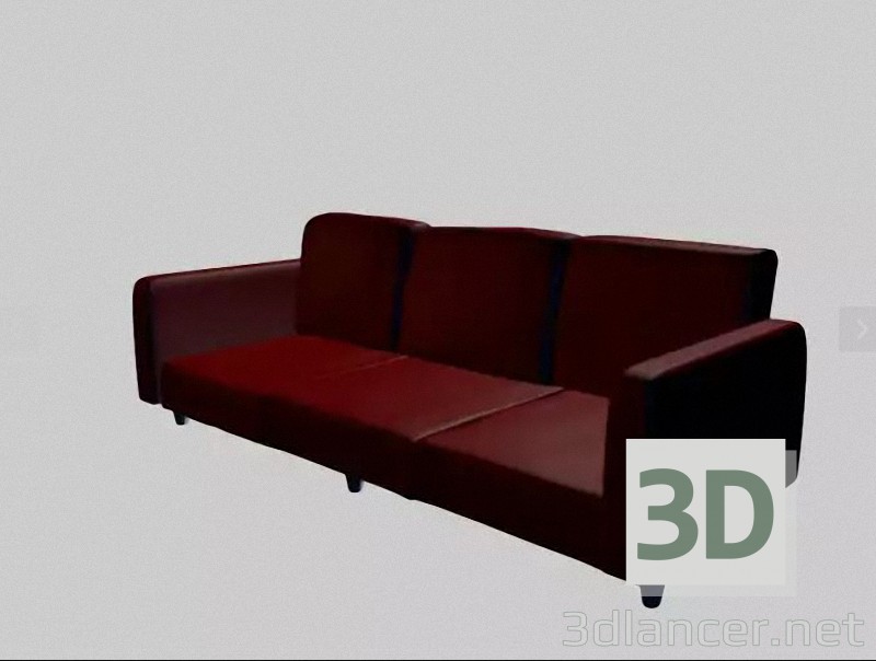 modèle 3D canapé simple - preview