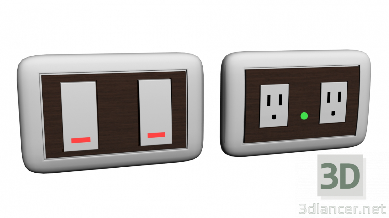 3d model Power Plug and Socket - preview
