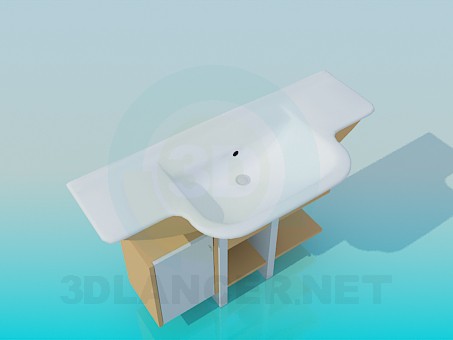 3D Modell Rechteckige Waschbecken - Vorschau