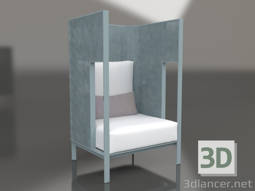 3d model Chaise longue cocoon (Blue gray) - preview