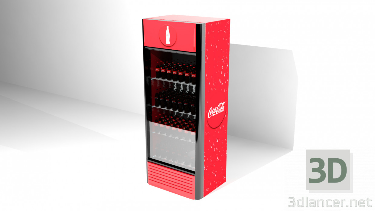 3D Modell GetränkeKühlschrank Coca-Cola - Vorschau