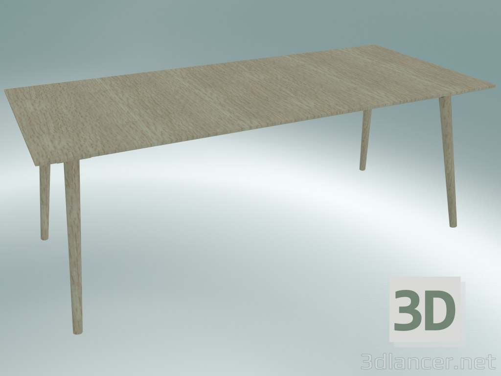 Modelo 3d Mesa de jantar no meio (SK5, 200x90cm H 74cm, carvalho lacado transparente) - preview