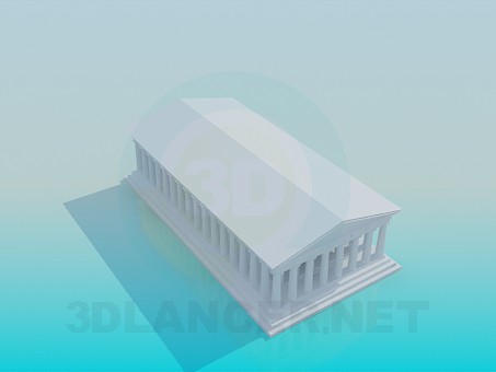 3d model Building with columns - preview