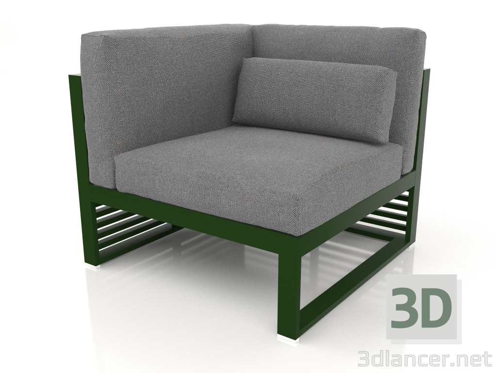 3D modeli Modüler kanepe, sol bölüm 6, yüksek arkalık (Şişe yeşili) - önizleme