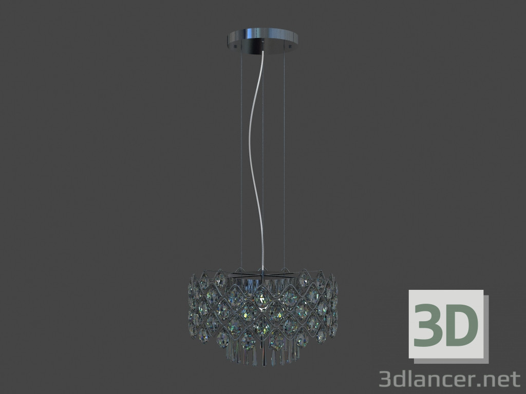 modello 3D Pendente lampadario cetara md 103910-16a set 16 cristallo - anteprima