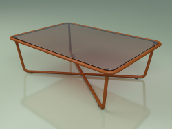 Tavolino 002 (Vetro Bronzato, Metallo Ruggine)