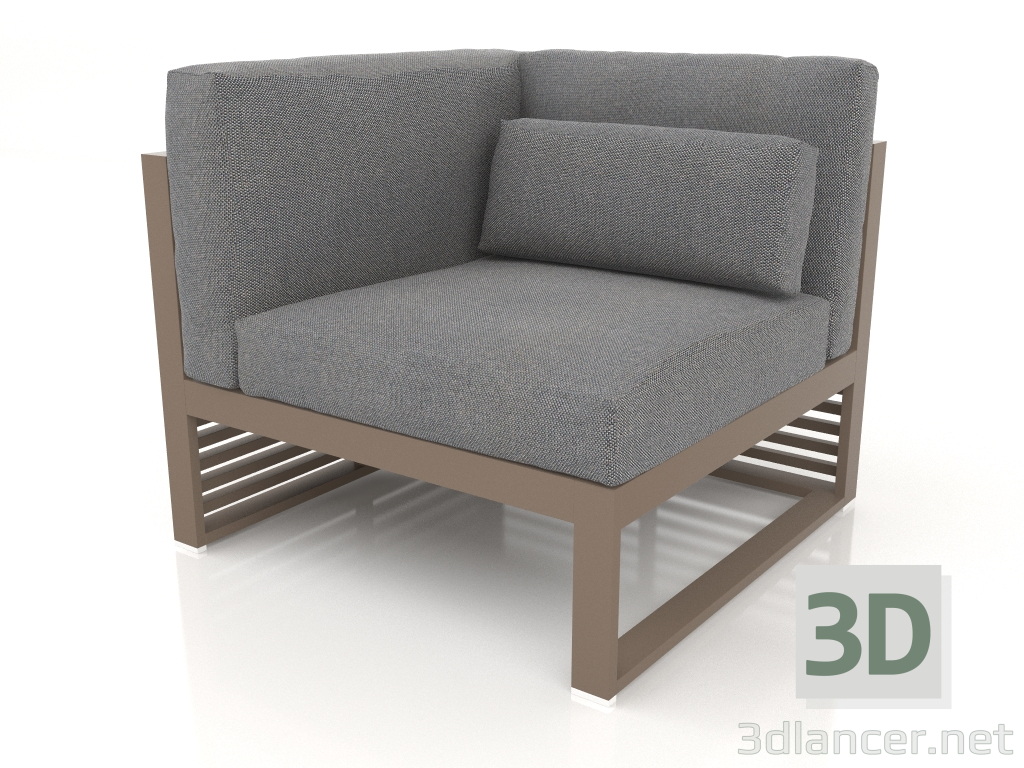 3D Modell Modulares Sofa, Abschnitt 6 links, hohe Rückenlehne (Bronze) - Vorschau