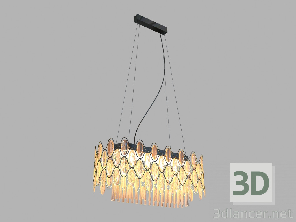 modello 3D Pendente lampadario cetara md103910-21a set 21 cristallo - anteprima