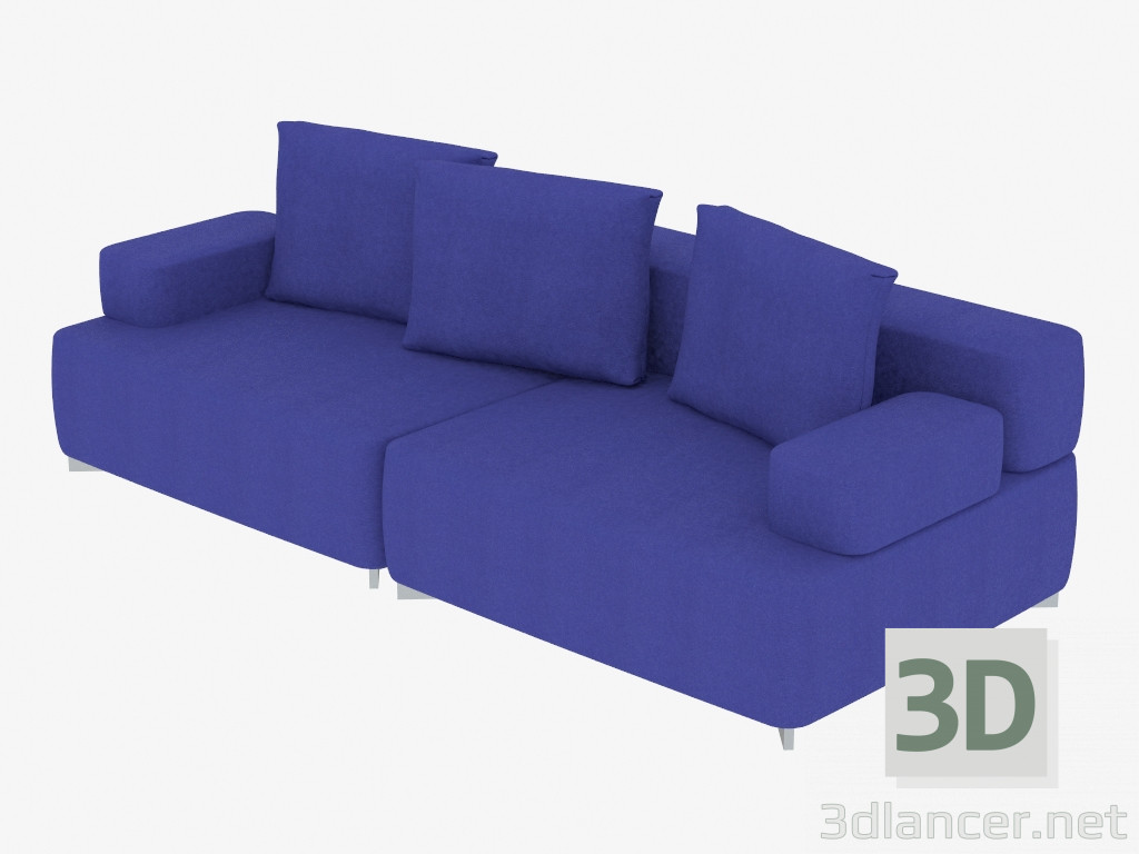 modèle 3D Canapé modulaire Double (variante 1) - preview