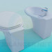 modèle 3D Les WC et bidet - preview