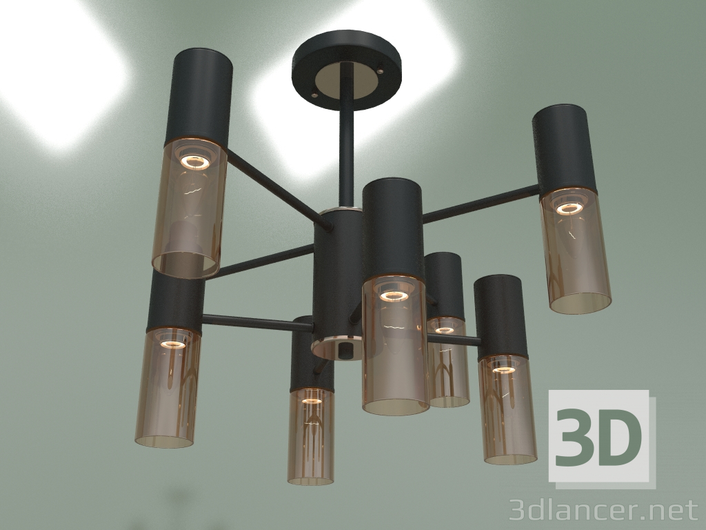 modello 3D Lampadario a sospensione Tesoro 70125-8 (nero) - anteprima