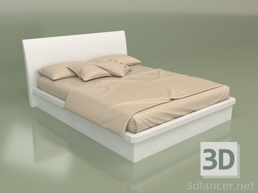 3d модель Кровать двуспальная Mn 2016-1 (Белый) – превью