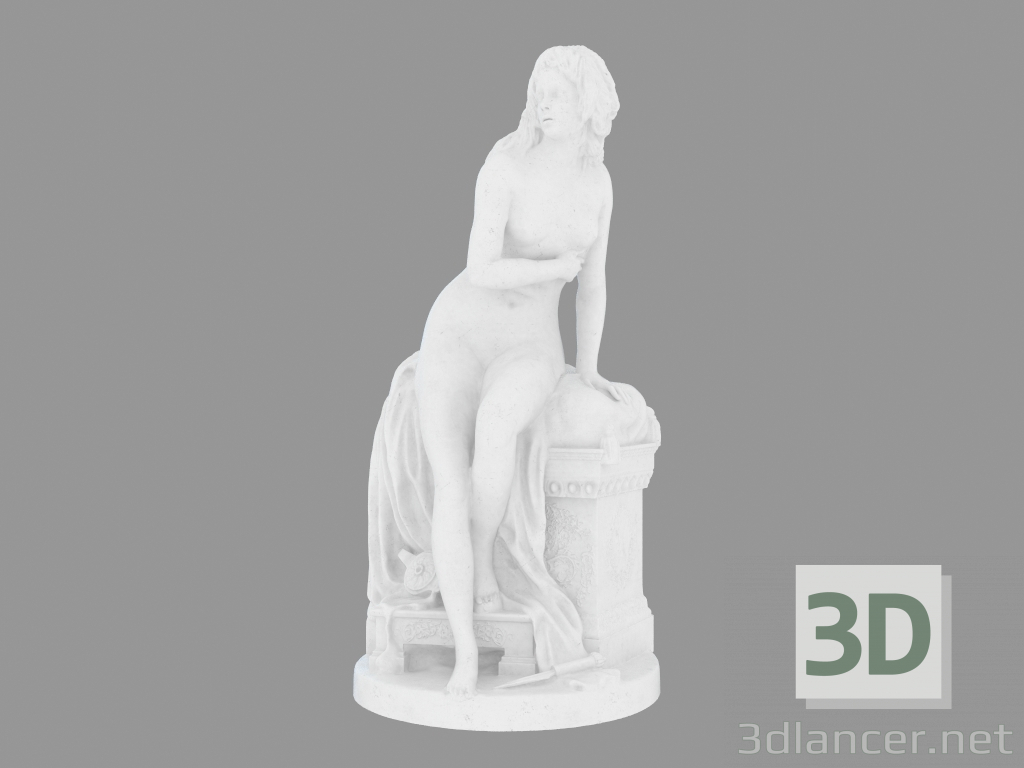 3D Modell Marmorskulptur Psyche aufgegeben - Vorschau
