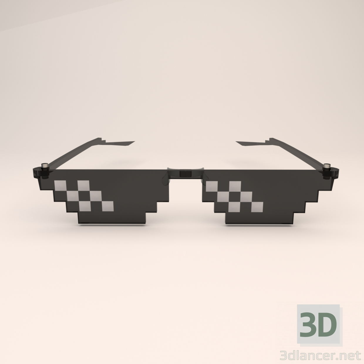 3d 8 bit pixel sunglasses model buy - render