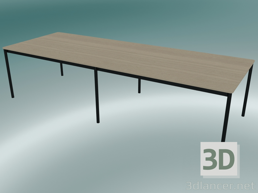 3D Modell Rechteckiger Tischfuß 300x110 cm (Eiche, Schwarz) - Vorschau