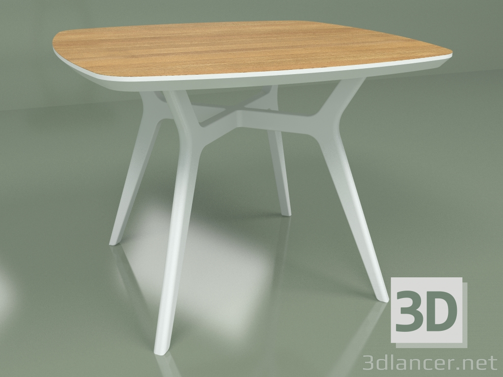3d model Dining table Lars Oak (white, 1000x1000) - preview
