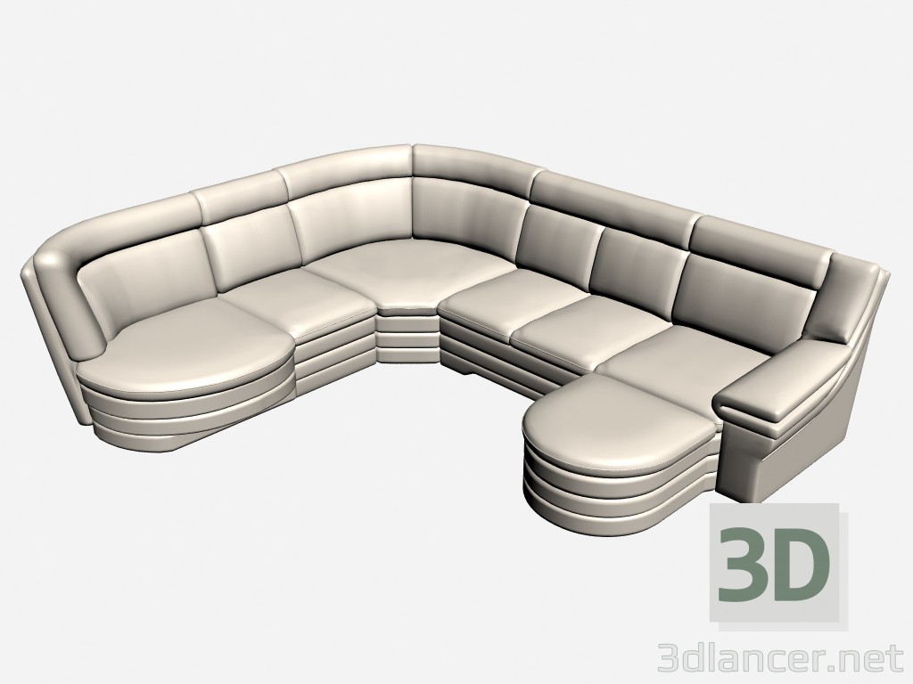 3D modeli Kanepe köşesi ciğeri - önizleme