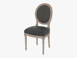 cadeira de jantar francês do vintage LOUIS SLATE cadeira lateral ROUND (8827.0003.1104)