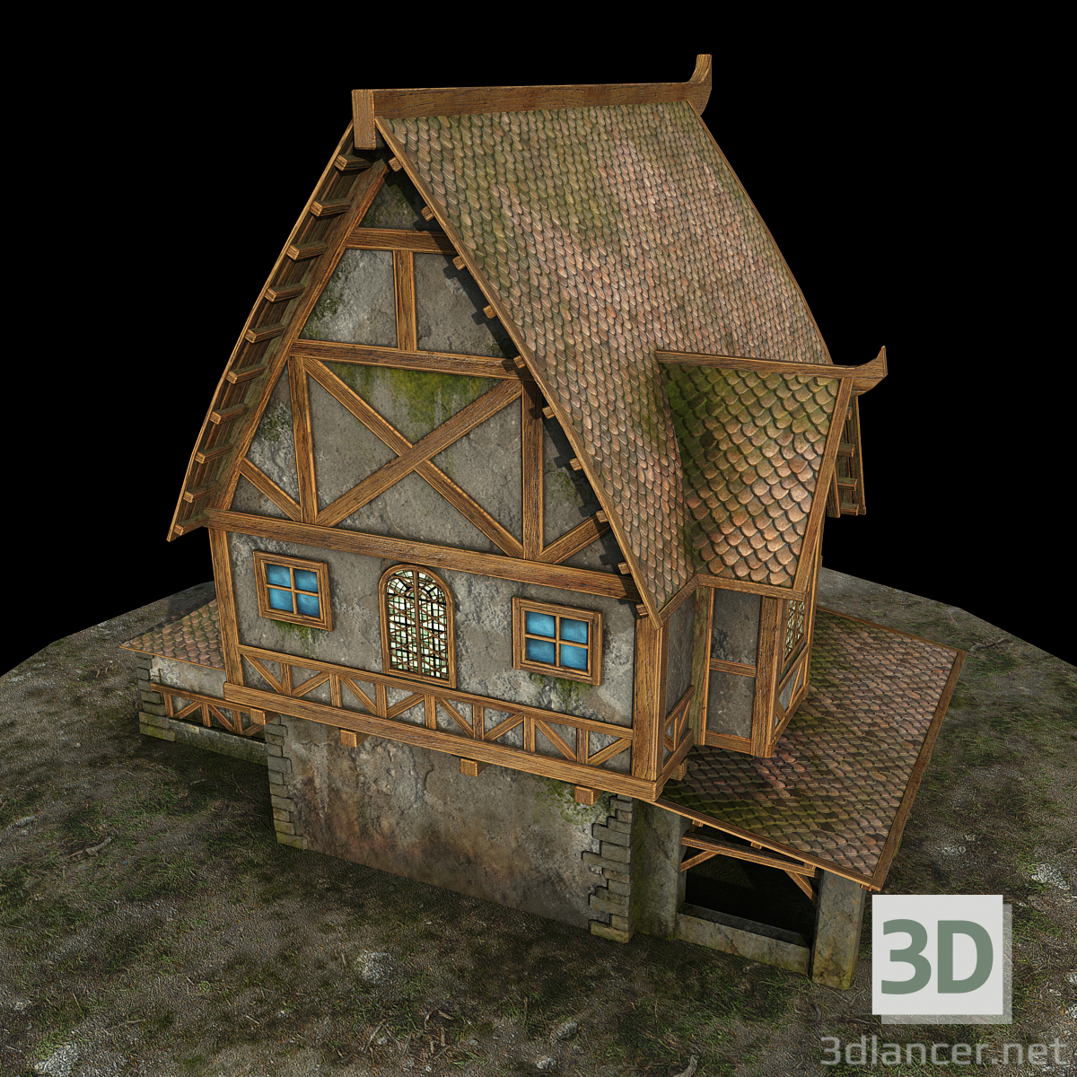 Landhaus 3D-Modell kaufen - Rendern