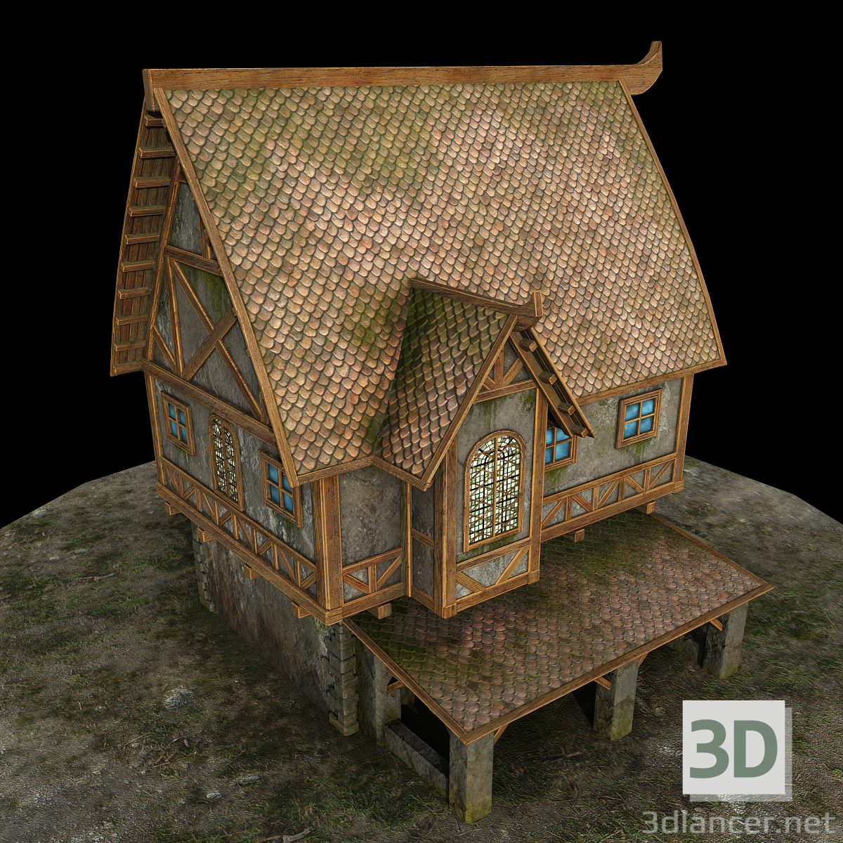 Casa campo 3D modelo Compro - render