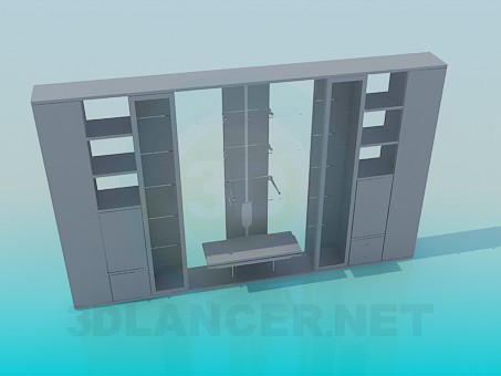3D Modell Zweiseitige Wandmöbel - Vorschau